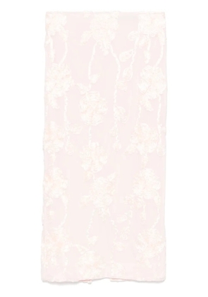 ROTATE BIRGER CHRISTENSEN floral-mesh pencil skirt - Pink