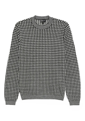 Emporio Armani geometric-pattern wool sweater - Black