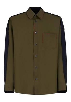 Marni contrast-sleeve button-up shirt - Green