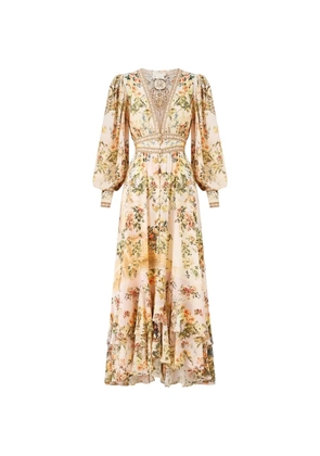 Camilla buttoned floral-print maxi dress - Neutrals
