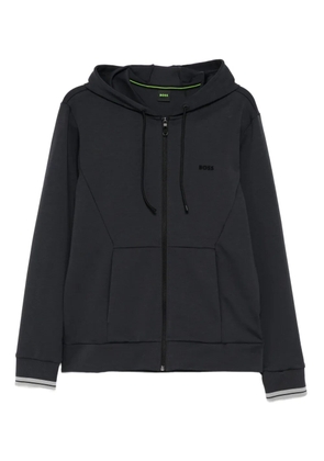 BOSS logo-embossed hoodie - Blue