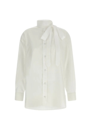 Kenzo lavallière collar embroidered shirt - White