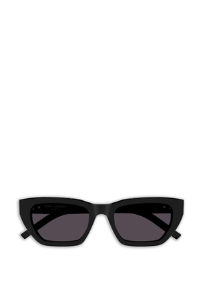 Saint Laurent Eyewear logo-plaque rectangle-frame sunglasses - Black