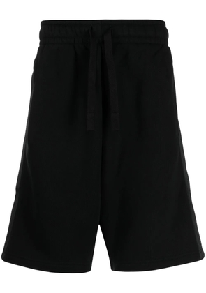 Palm Angels logo-tape cotton track shorts - Black