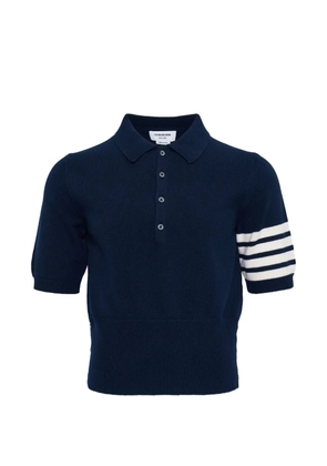 Thom Browne horse-intarsia polo shirt - Blue