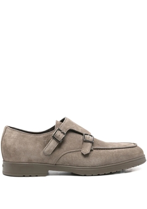 Doucal's double-buckle suede loafers - Grey