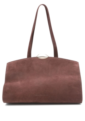 Benedetta Bruzziches curved-top suede shoulder bag - Brown