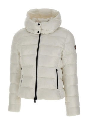 Save The Duck horizontal-quilted hooded puffer jacket - Neutrals