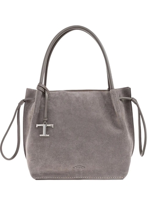 Tod's drawstring suede tote bag - Grey