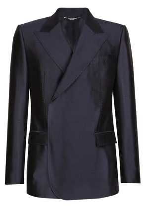 Dolce & Gabbana double-breasted silk suit jacket - Blue