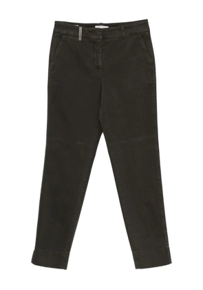 Peserico logo-detail cotton trousers - Brown