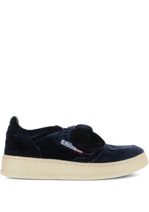 Autry low-top bow-detail velvet sneakers - Blue