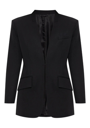 The Attico padded-shoulder wool blazer - Black
