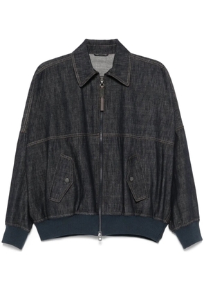 Brunello Cucinelli denim bomber jacket - Blue