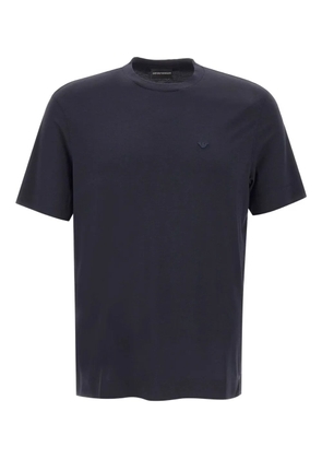 Emporio Armani logo-embroidered crew-neck T-shirt - Blue
