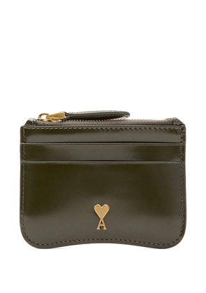 AMI Paris Paris Paris leather card holder - Green