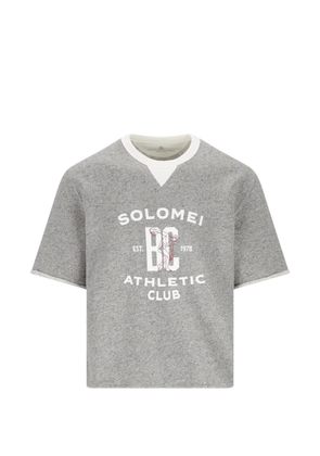 Brunello Cucinelli logo-print T-shirt - Grey