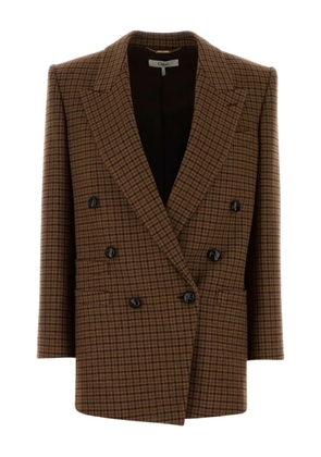 Chloé houndstooth wool blazer - Brown