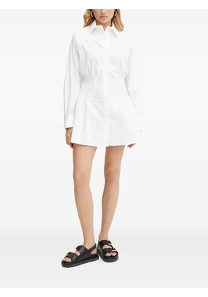 IVY OAK shirred-waist shirt dress - White
