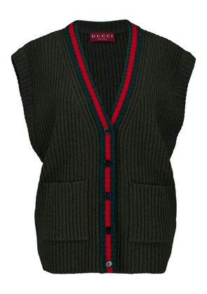 Gucci buttoned V-neck vest - Green