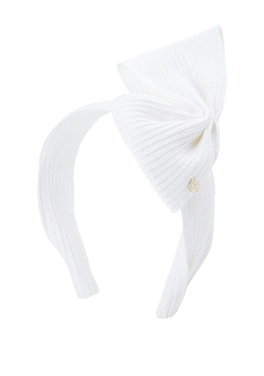 Maison Michel ribbed bow headband - White