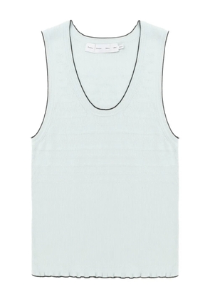 Proenza Schouler White Label ribbed-knit scalloped-hem top - Blue