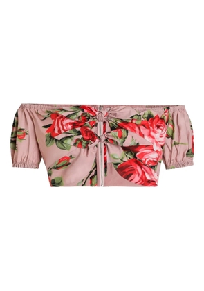 Dolce & Gabbana floral knot top - Pink