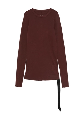 Rick Owens DRKSHDW raw-cut ribbon-detail t-shirt - Brown