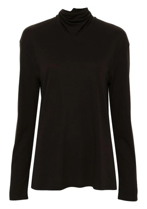 LEMAIRE scarf-detail long-sleeve top - Brown