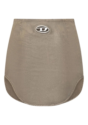 Diesel logo-plaque asymmetric skirt - Neutrals