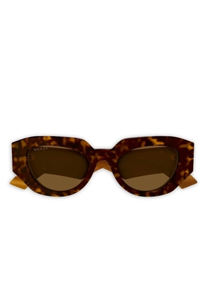 Gucci Eyewear geometric logo sunglasses - Brown