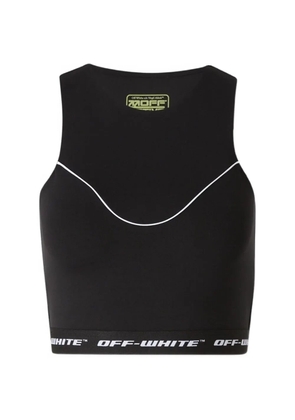 Off-White logo-hem top - Black