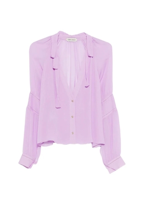 Alberta Ferretti tie-neck long-sleeve shirt - Purple
