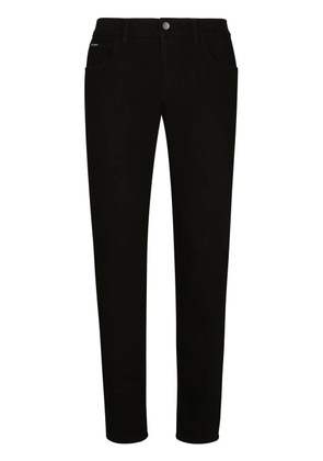 Dolce & Gabbana logo-appliqué slim-cut jeans - Black