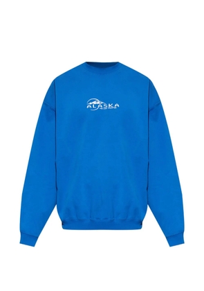 VETEMENTS slogan-embroidered sweatshirt - Blue