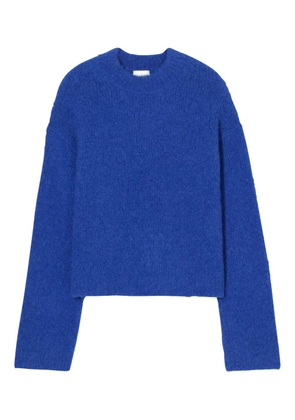 Closed crew-neck long-sleeves sweater - Blue