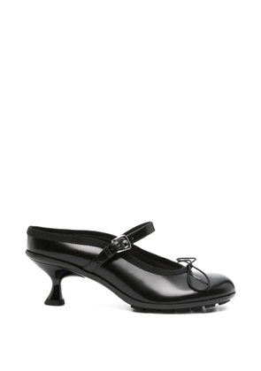Simone Rocha polished-leather bow mules - Black