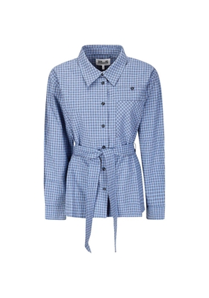 Baum Und Pferdgarten check belted shirt - Blue