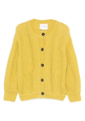 Closed cable-knit cardigan - Yellow