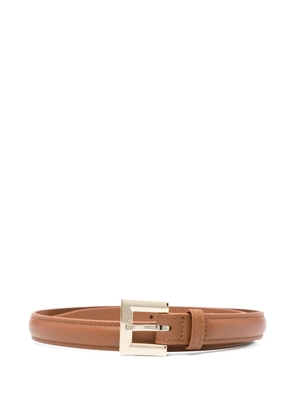 ANINE BING Nicola leather square-buckle belt - Brown