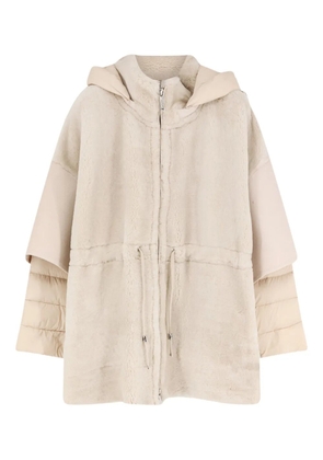 Moorer padded-sleeve hooded coat - Neutrals