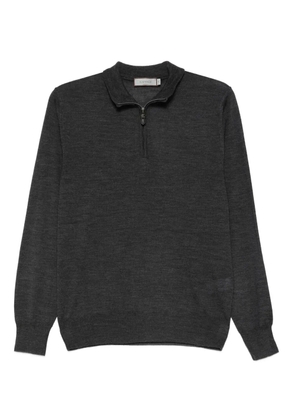 Canali zip-neck wool sweater - Grey
