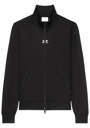 Courrèges logo-embroidered jersey jacket - Black