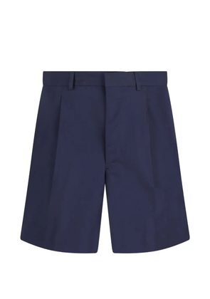 Prada pleated cotton cropped trousers - Blue
