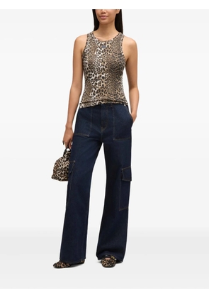 GANNI leopard-print tank top - Neutrals