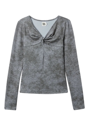 b+ab knot-detail long-sleeve top - Grey
