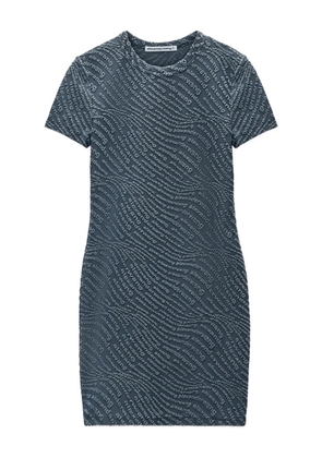 Alexander Wang short-sleeve logo-embossed dress - Blue