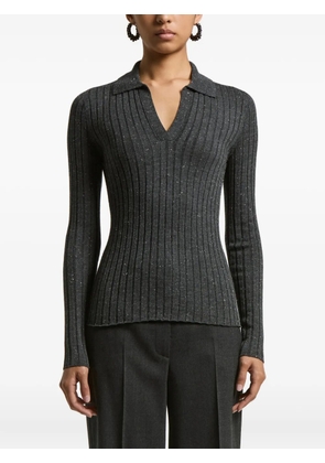 Peserico ribbed polo-neck pullover - Grey