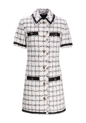 Karl Lagerfeld tweed check short-sleeve mini dress - White