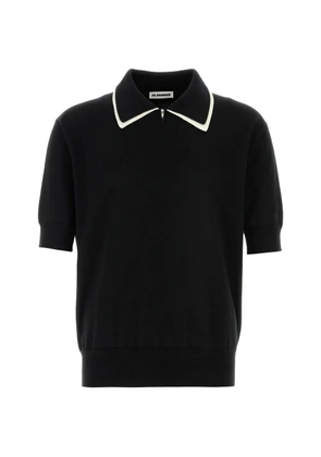 Jil Sander contrast-collar polo shirt - Black